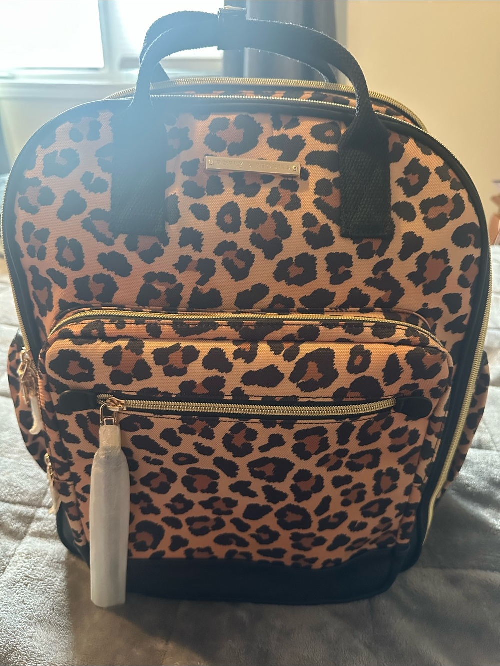 Poppy & Peonies Leopard Print Backpack